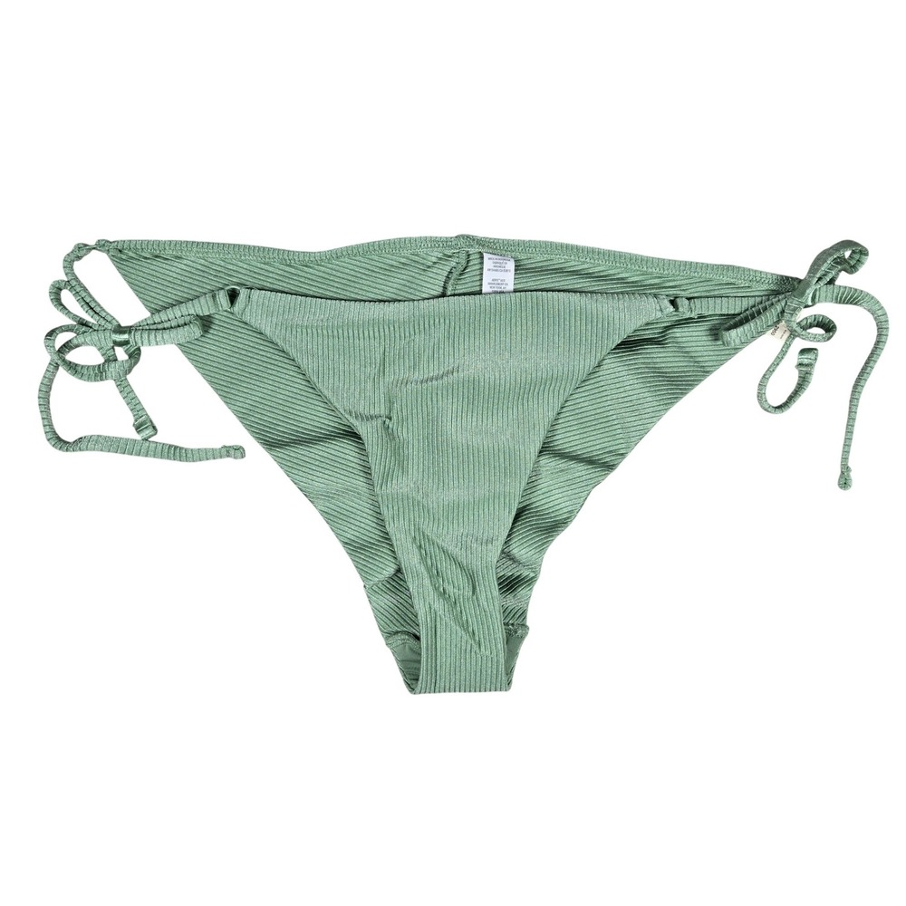 Aerie Ribbed Green Bikini Bottoms Tie Side Swimsuit Size XL